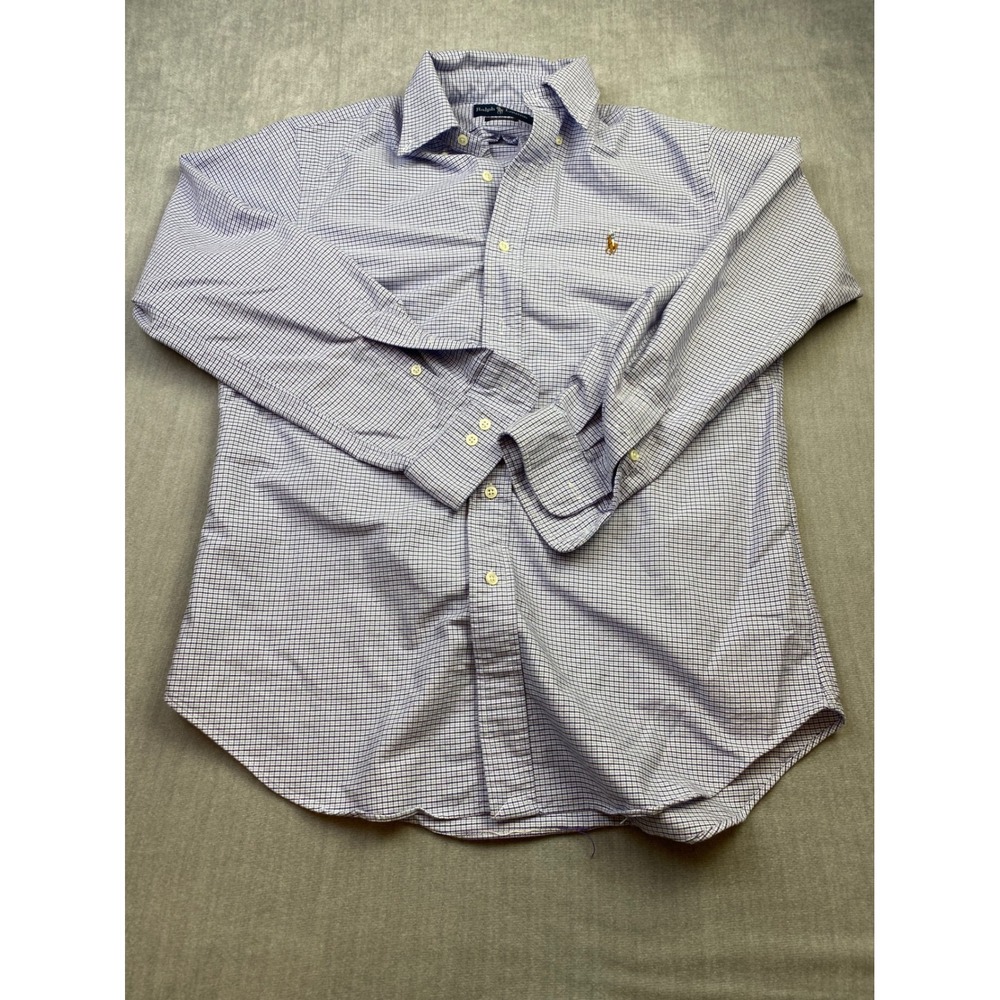 Ralph Lauren Mens Classic Fit Button Down Shirt‎ Blue Check 15 32/33 Cotton